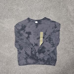 🎁 NWT Stylish Charcoal Tie-Dye Crewneck Sweater